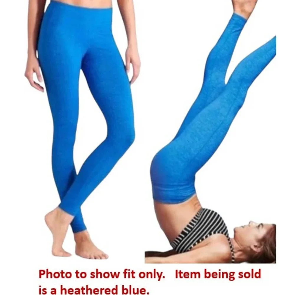 ATHLETA Quest Chaturanga Tights Legging Heathered Blue 138362 Women's Small TALL